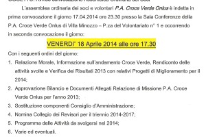 Schema convocazione assemblea soci